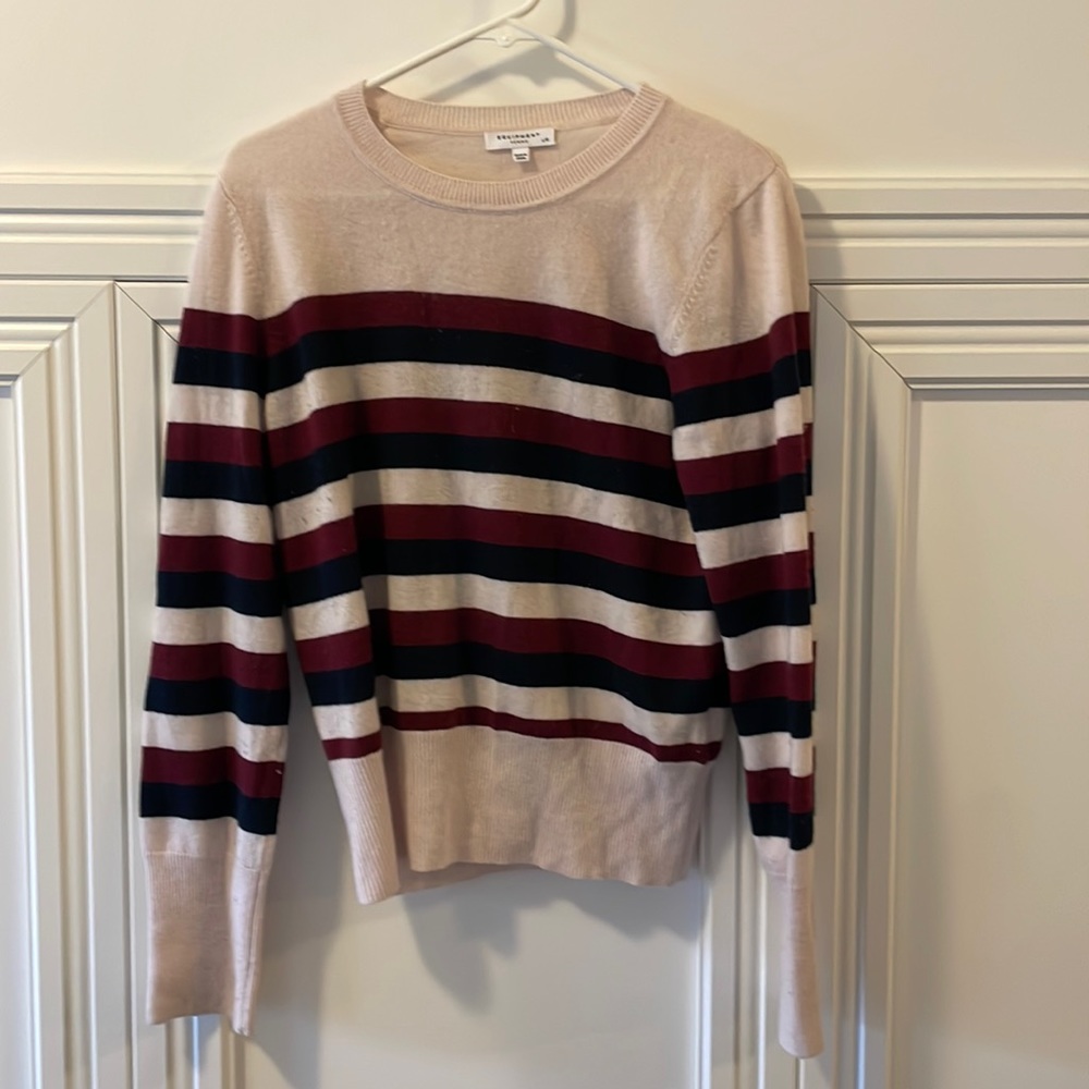 Equipment size large striped sweater